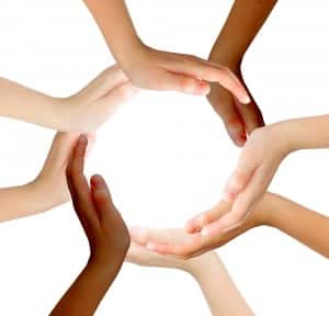 community linking hands_136056599